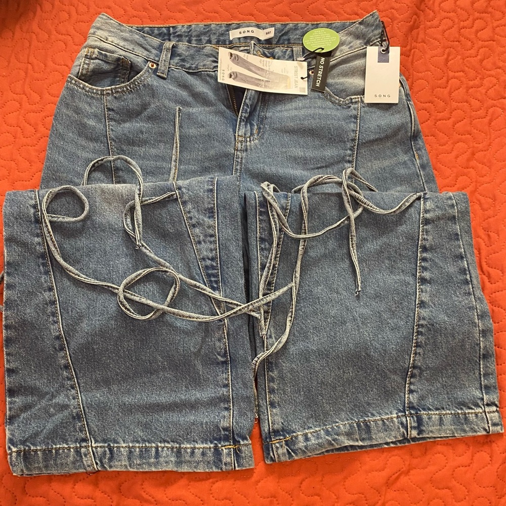 SONG Women's Blue Denim Overalls